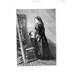  1872 Madame Bisschop Fine Art Mother Little Girl Print 