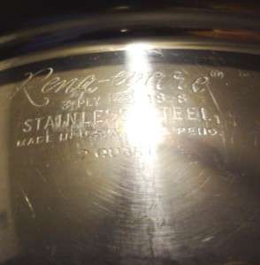 Vintage Rena Ware Cookware 3 Ply 18 8 USA Stainless Steel 2 Quart Pot 