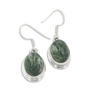 Seraph Feathered   Seraphinite Oval Genuine Stone Sterling 