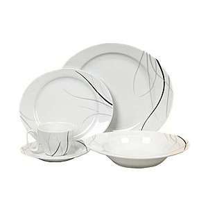  Ritz Black and White 20 piece Dinnerware Set (Service for 