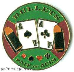 Aces Cover Guard CHIP. No Mucked Cards @ Poker Table  