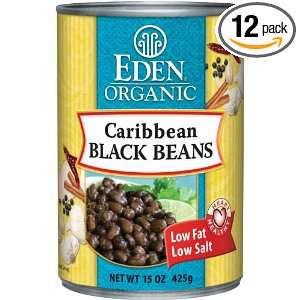 Eden Organic Caribbean Black Beans, 15 Ounce Cans (Pack of 12)  