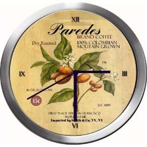   PAREDES 14 Inch Coffee Metal Clock Quartz Movement