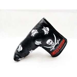 Black Ostrich Skulls Bones Pirates Limited Edition Putter Head Cover 