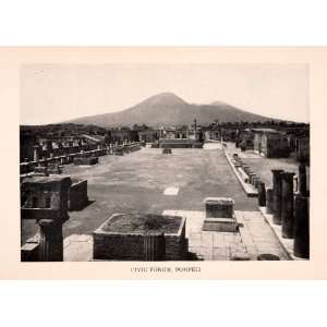  1905 Halftone Print Civic Forum Pompeii Roman Market 