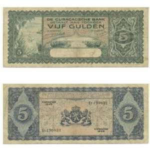  Curacao 1939 5 Gulden, Pick 22 