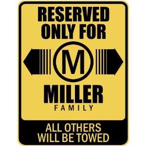   RESERVED ONLY FOR MILLER FAMILY  PARKING SIGN