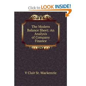   sheet; an analysis of company finance V St. Clair Mackenzie Books
