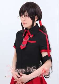 Blood C Kisaragi Saya Cosplay Double Pigtails Long Black Wig(Costume 