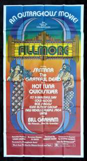 FILLMORE * GRATEFUL DEAD ROCK MUSIC MOVIE POSTER 1972  