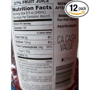   Natural Growers Pride Cranberry Juice, 46 Ounce Bottles (Pack of 12