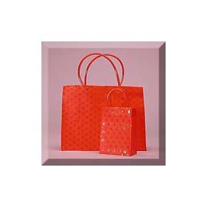   16 X 6 X 12 Fire Red Dots Plastic Handle Bag