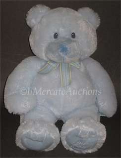 RUSS MY FIRST TEDDY Plush Blue Bear Baby Toy 15 Lovey  