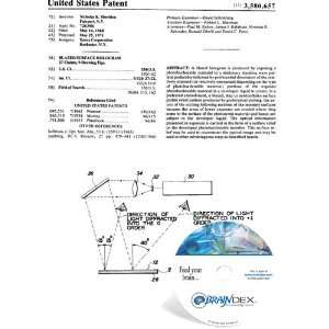  NEW Patent CD for BLAZED SURFACE HOLOGRAM 