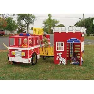  Tot Town Fire Engine House Combo Toys & Games