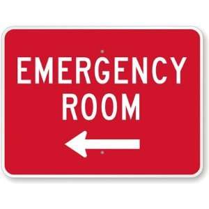 Emergency Room (with Left Arrow) Engineer Grade Sign, 24 x 18