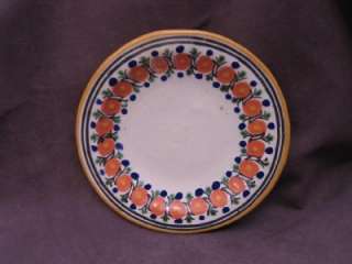 Vintage Puebla Pottery Plate   Hand Painted, Mexico  