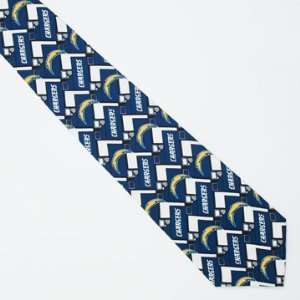  San Diego Chargers Block Pattern Silk Neck Tie