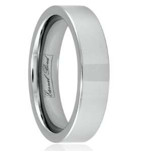 SENUS II 6mm Tungsten Carbide Flat Polished Wedding Band Ring (Size 6)