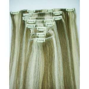 Pieces 19 20 Ash Brown Blonde #6/613 Clip on in 100% Human Hair 