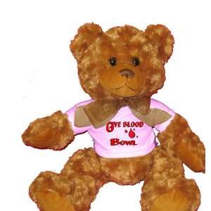 Give Blood Bowl Plush Teddy Bear with WHITE T Shirt Toys 