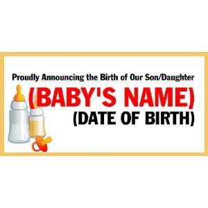    3x6 Vinyl Banner   New Baby Name Birth Day 