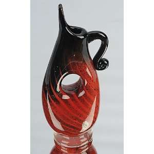 Murano Design Hand Blown Glass Art   Lonely Heart Dark Color Love Vase