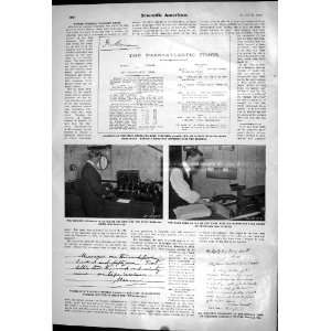  1903 Scientific American Marconi Apparatus Wireless Newspaper 