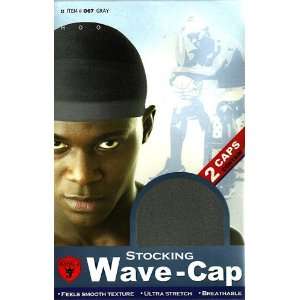 King J Stocking Wave Cap Gray Color (2 Per Pack, 12 Packs 