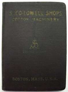 Cotton Mill Equipment Saco Lowell Shops 1924 Textile Ma  