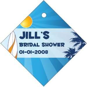 Wedding Favors Blue Beach Theme Diamond Shaped Personalized Thank You 