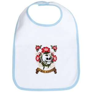  Baby Bib Sky Blue Love Grows Flowers And Skull Everything 