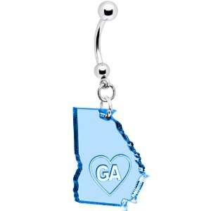  Light Blue State of Georgia Belly Ring Jewelry