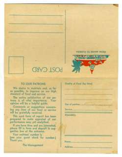 Howard Johnsons Ice Cream Menu Postcard Florida 1950  