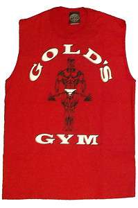 Golds Gym Sleeveless T Shirt TO logo Bodybuilding Shirt  