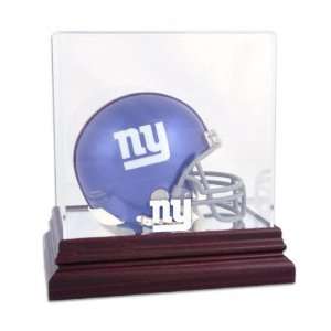  New York Giants Mahogany Mini Helmet Logo Display Case 