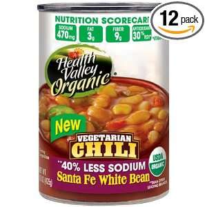 Health Valley Organic Chili Santa Fe White Bean, 15 Ounce Cans (Pack 