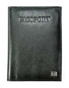 New Universal Black Genuine Leather Passport Holder ID BijouxTurner 