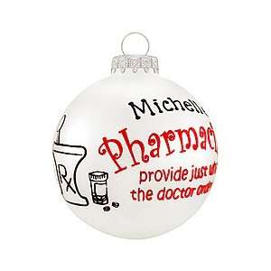  Personalized Pharmacists Glass Ornament