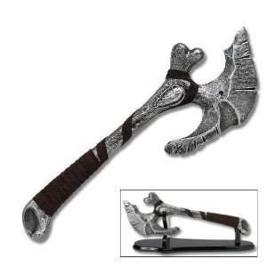 Ancient Bone Crusher Axe with Table Display Stand  Sports 