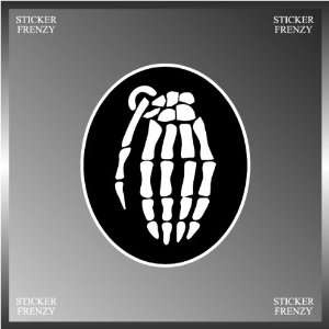Skeleton Skull Grenade Bones Design Vinyl Decal Bumper Sticker 4 X 5 