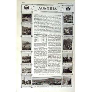  MAP 1922 AUSTRIA PLAN VIENNA DURNSTEIN SOPRON DANUBE