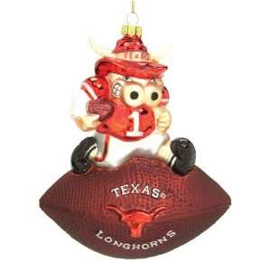  Texas Longhorns NFL Blown Glass Football Holiday Tree 