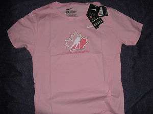 Team Canada Pink Womans IIHF T Shirt (L)  