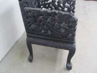 NICE ANTIQUE CHINESE CARVED TEAK ESTATE ARM CHAIR 11NY048  