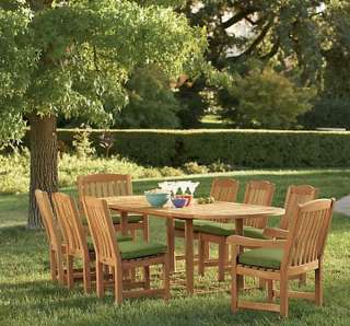 Noved Grade A Teak 9 pc Dining 94 Sam Oval Table 8 Chairs Set Outdoor 