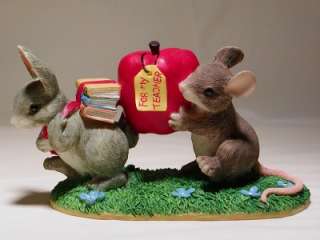 Charming Tails ~ Teachers Pets 97 ~ mice with books and apple  