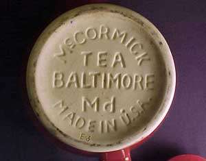 Vintage Maroon McCormick Tea Pot Baltimore USA  