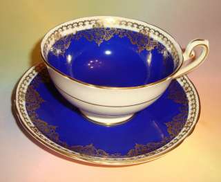 Pretty Cobalt Shelley Tea Cup and Saucer Set  