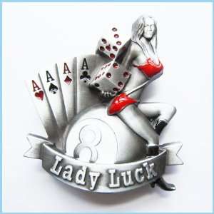  CASINO Lady Luck 8 Table Games Belt Buckle CS 022 